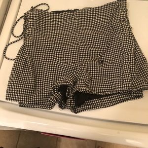 Black and white checkered shorts